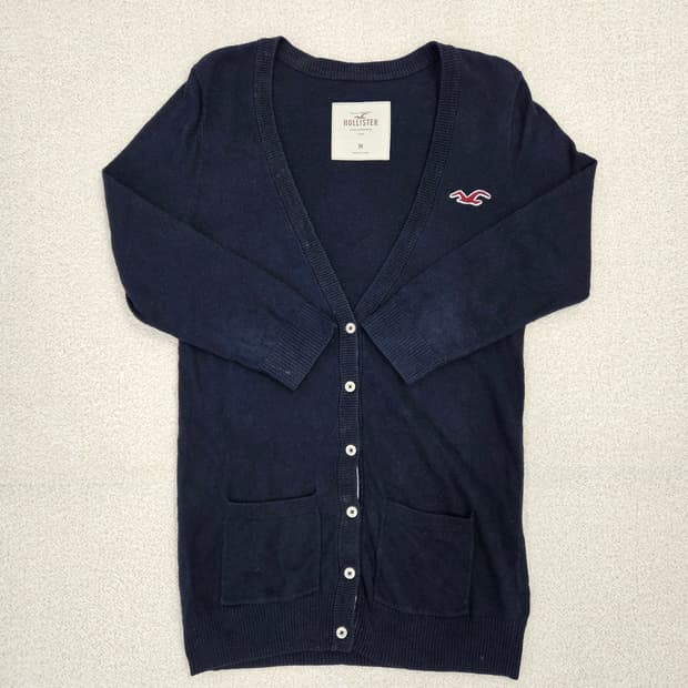 [M] 홀리스터 여성 네이비 브이넥 포켓 가디건 1027JM2