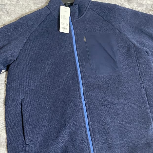 유니클로 니트 후리스 자켓 네이비 L 새상품