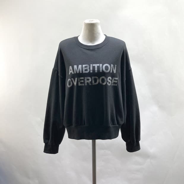 엔비플러스 여성크롭맨투맨티셔츠 블랙 F