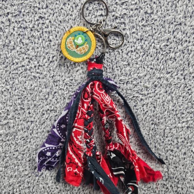 핸드메이드 커스텀 패치 반다나 카라비너 키링 ( OS ) / 10875