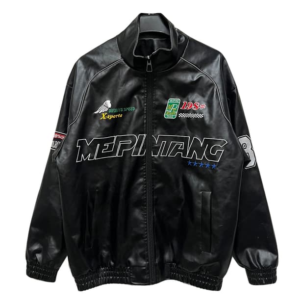 VTG 빈티지 레더 레이싱 자켓 XL~2XL급