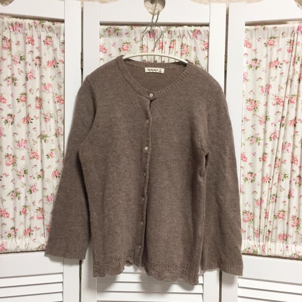 빈티지 사만사모스 초코브라운 가디건