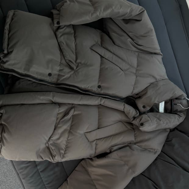 셔터 숏패딩 구스 자켓 브라운 S