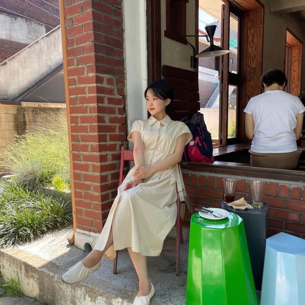 스테이피플 롱 맥시 반팔원피스