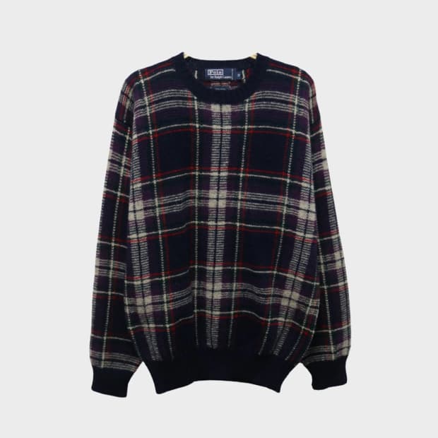 폴로랄프로렌 체크 울 니트 60493