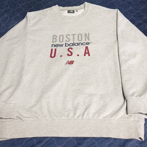 뉴발란스 USA 보스턴 프린팅 맨투맨 그레이 (2XL)
