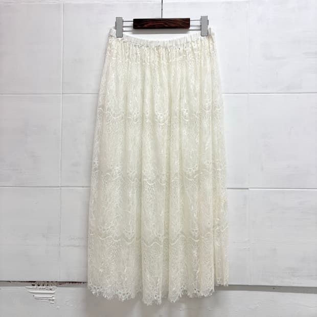 alicia PAGEBOY 화이트 레이어드 레이스 롱 스커트 F JPN 