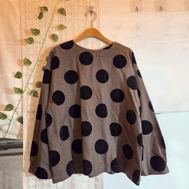 벨벳 도트 블라우스