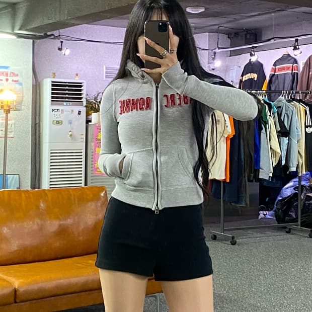 아베크롬비 자수 로고 슬림핏 후드집업 B5219
