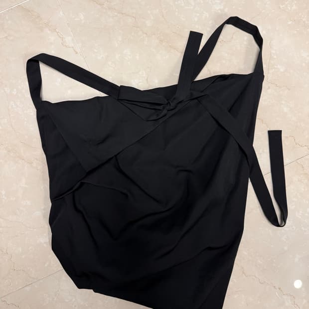 Y's wool gaberdine drape bag