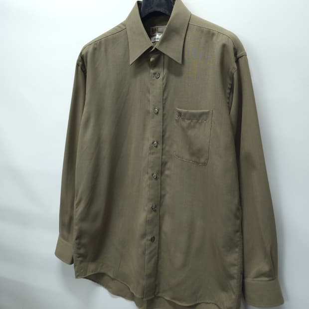 닥스런던 워셔블 울100% 자수 로고 셔츠 베이지