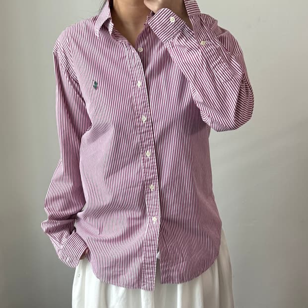 [M] 폴로 퍼플 스트라이프 셔츠
