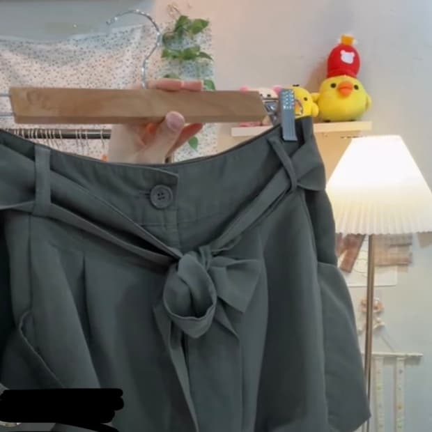 카메빈티지 반바지 레트로걸 카키색