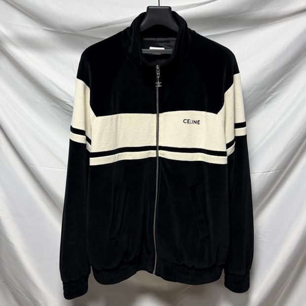 [2XL/새상품] 셀린느 로고 벨벳 트랙자켓 집업