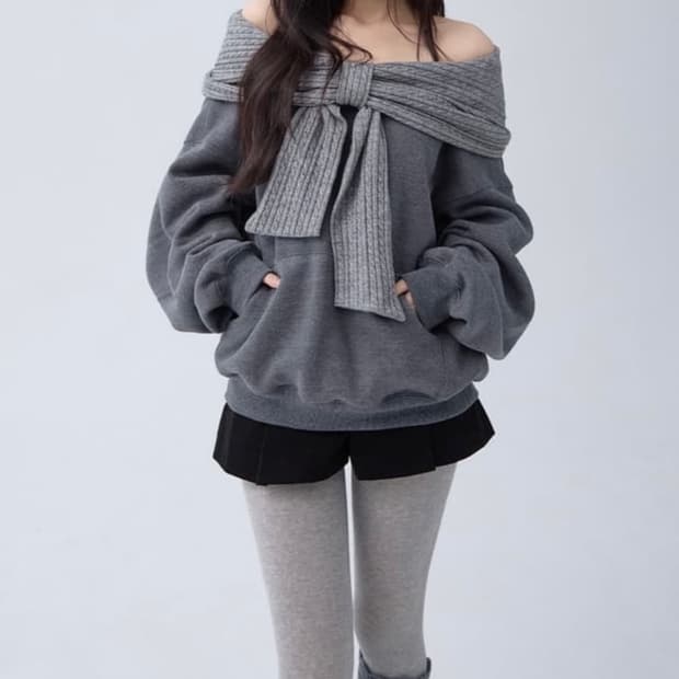 더티스 리본후드 그레이 새상품