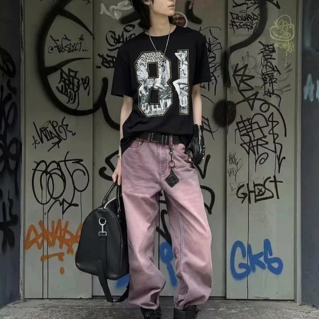 14ss Guess 넘버 81 로고 반팔티