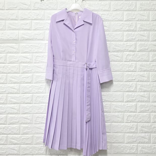택포// 잇미샤 플리츠 롱 원피스 라벤더 M