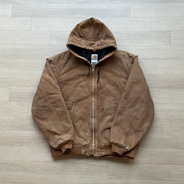 칼하트 j130 BRN 브라운 액티브 자켓 샌드스톤 빈티지