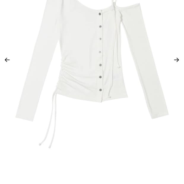 보헤미안서울 원숄더 티 화이트 