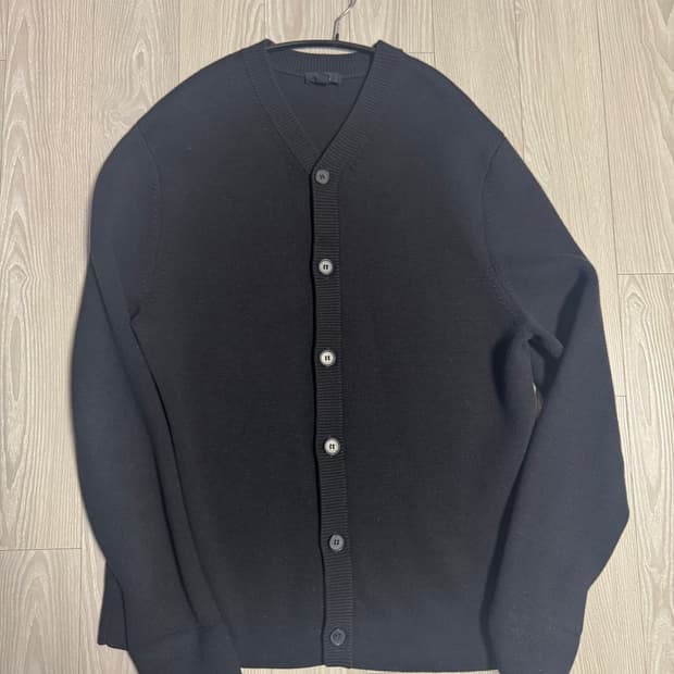 코스 / 코튼 울 라운드 가디건 블랙 / L