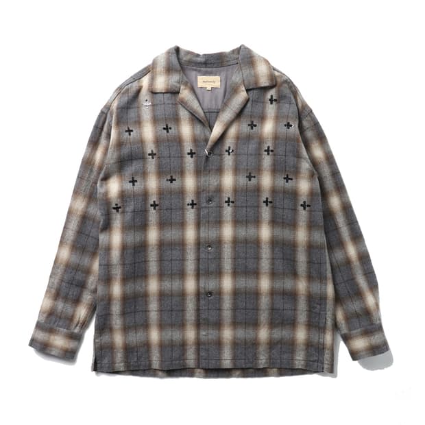 maturely Spangles Embroidery Shirt