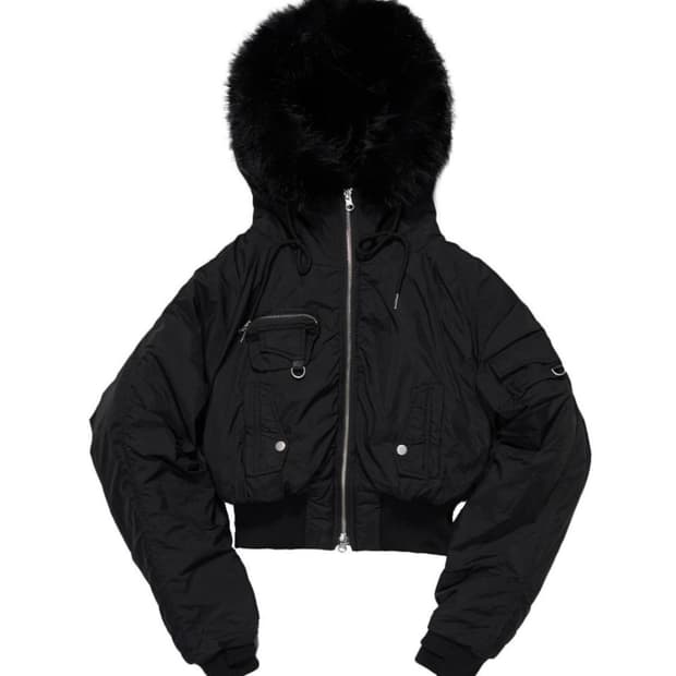 스키즘인듀싱 HOODED PUFFER JACKET BLACK