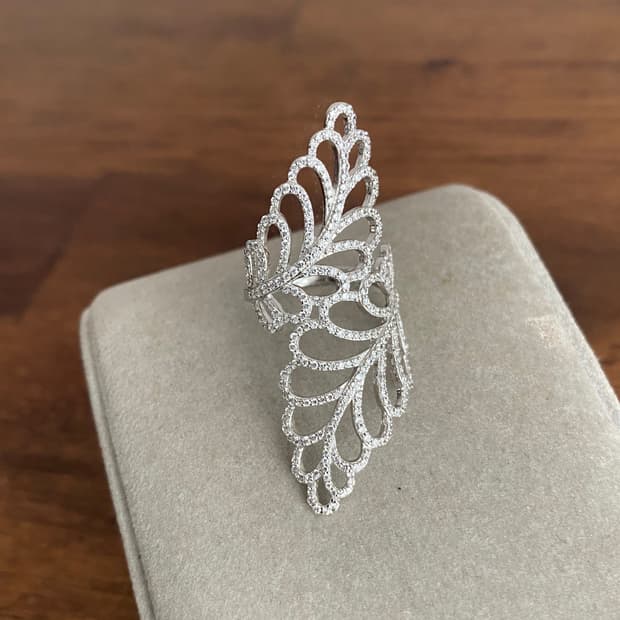 나뭇잎 모티브 실버 반지(925)