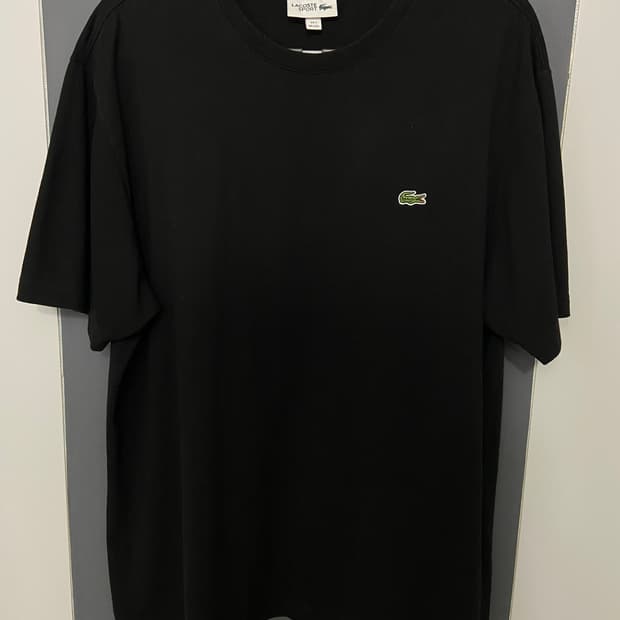 라코스테 라운드 반팔 티셔츠 블랙 2XL
