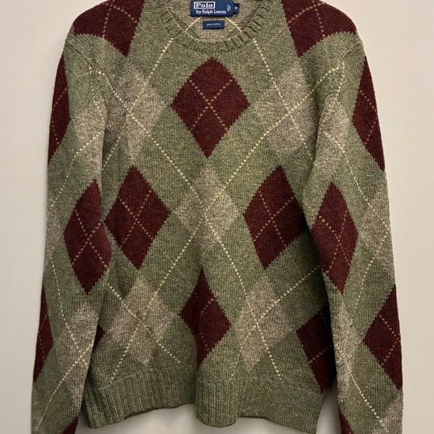 (M/100)00s 폴로랄프로렌 아가일 램스울 크루넥 니트 폴로니트