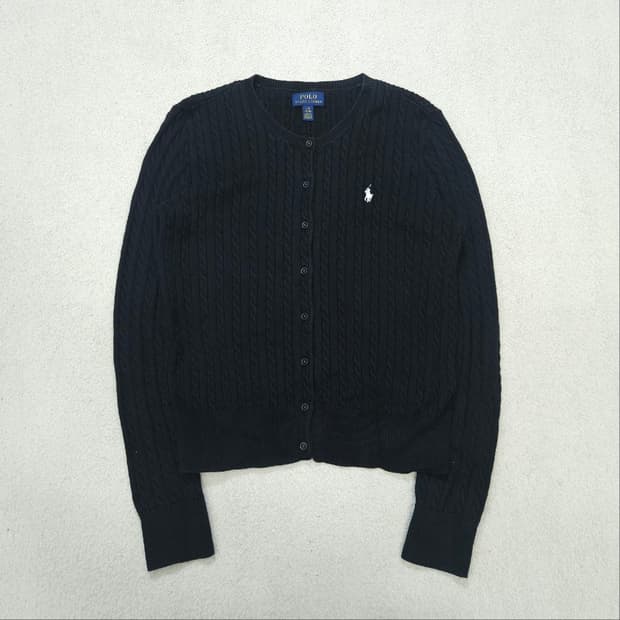 폴로 랄프 로렌 케이블 가디건 L12-14 블랙