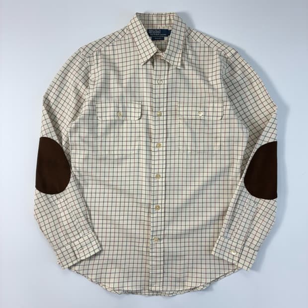 Polo  폴로 랄프로렌 자수 코튼 엘보패치 체크 셔츠  