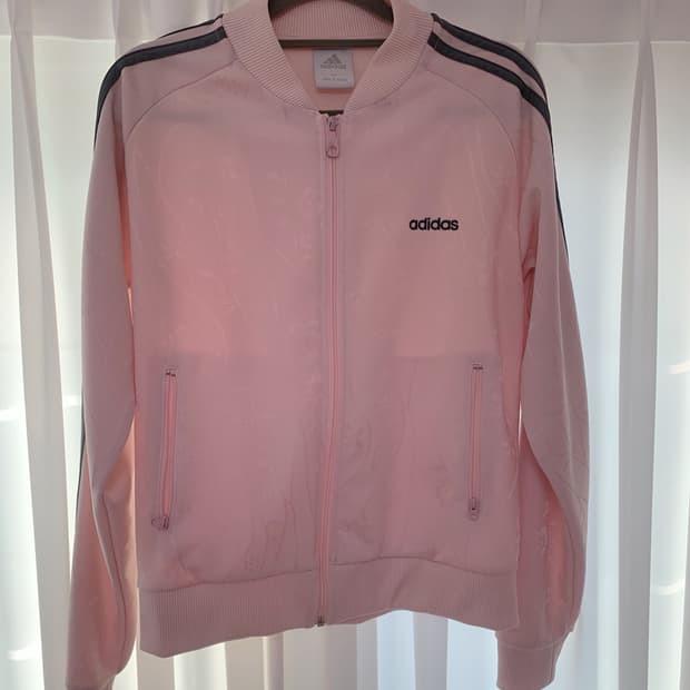 아디다스 회색트랙배색 핑크 져지