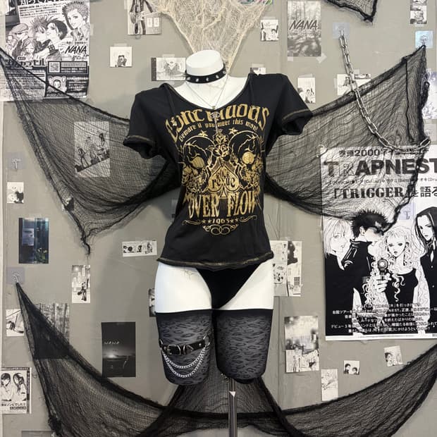 Gothic skull lace tie hood half sleeve