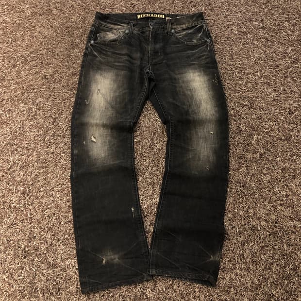 32 버커루 흑청 워싱 디스 데미지진 데님 팬츠