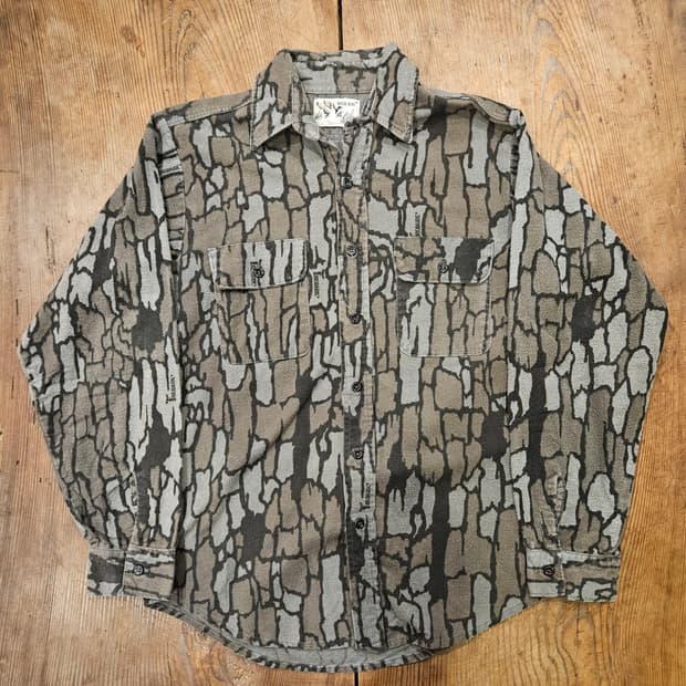 빈티지 duck bay 카모 셔츠