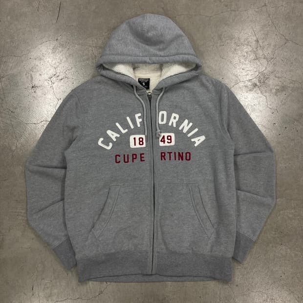 후아유 그레이 컬러 스펠아웃 후드 집업