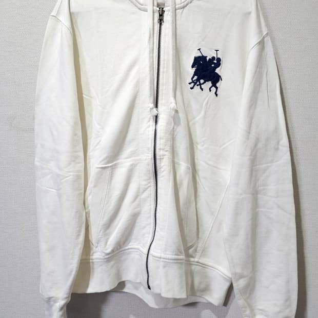 폴로 나이즈 더블포니 화이트 후드집업 95 / M