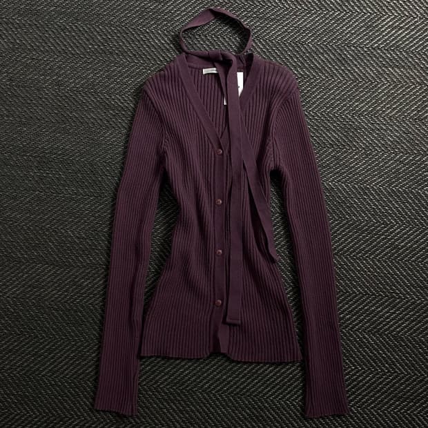 빈티지 우먼스 골지 슬림핏 초커 니트o 4164