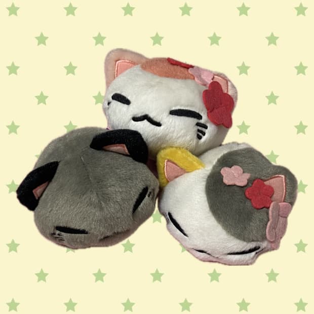 일괄)고전 빈티지 후류 네무네코 고양이 벚꽃 인형