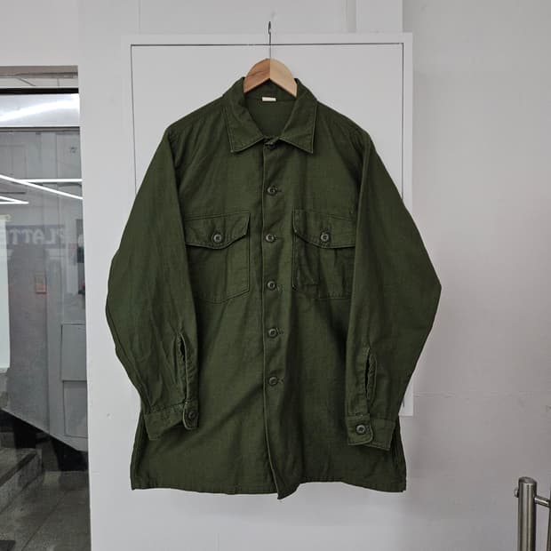 1970's Og107 백사틴 셔츠 16.5 민트급