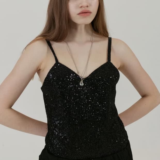 [S/E/O] Spangle camisole (BK/OS)