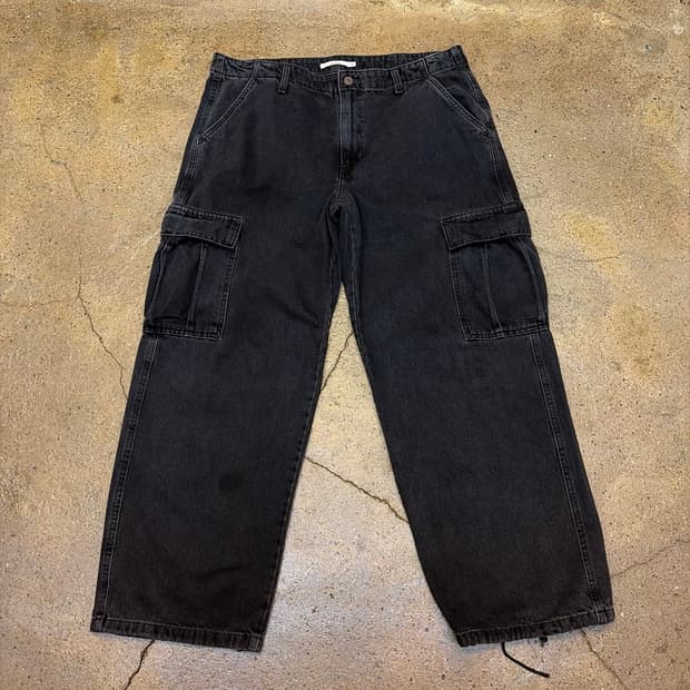 USA 빈티지 리바이스 94배기 블랙진 카고 청바지