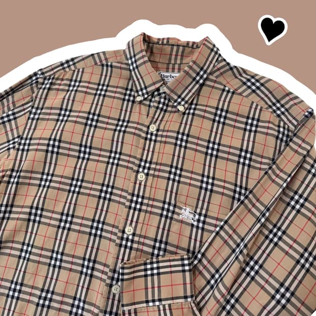 정품 버버리 노바체크 베이지 셔츠