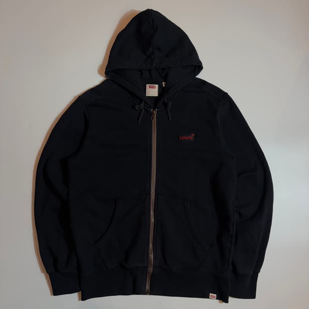 리바이스 블랙 스몰로고 후드집업