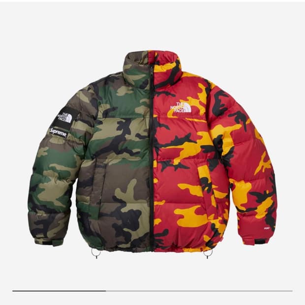 슈프림 노스페이스 카모 스플릿 눕시 L사이즈