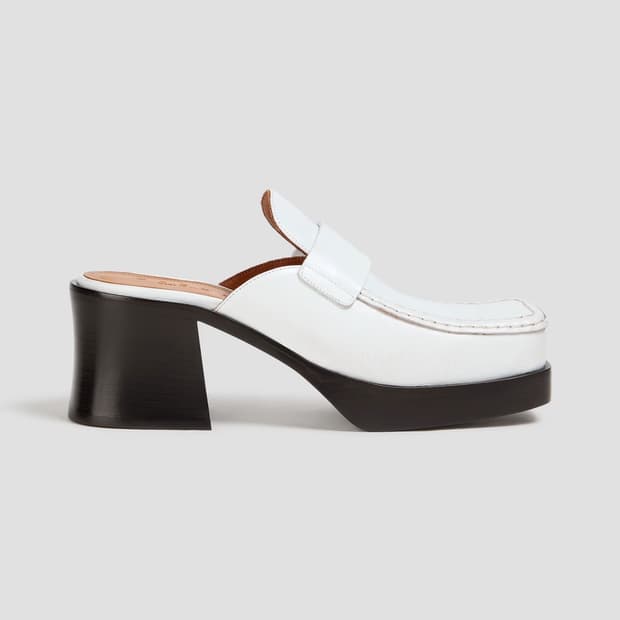 🖤 마르니(Marni) 화이트 통굽 힐 뮬 / 플랫폼 뮬