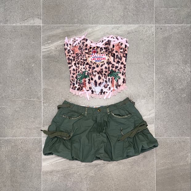 Pink leopard ‘Las Vegas’ ribbon tube top