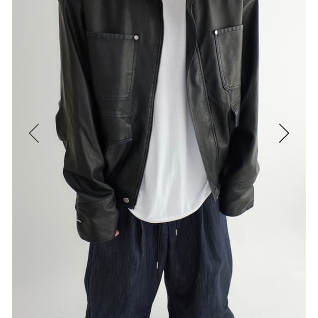 뉴치프시크 빈티지 레더 워크 봄버자켓