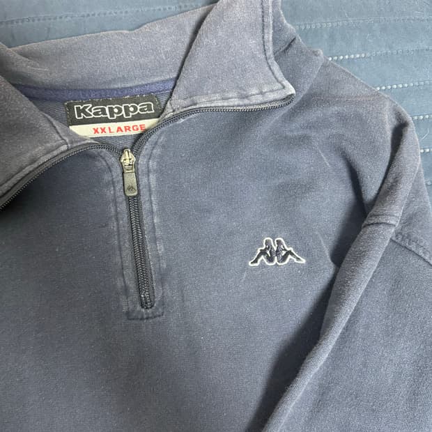 카파 네이비 반집업 스웻셔츠