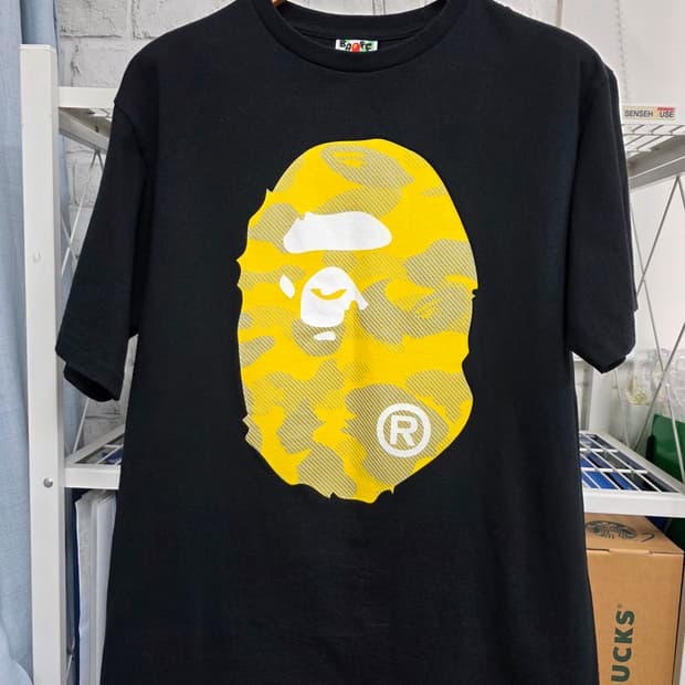 베이프 반팔티 슬림105 카모 빅 헤드 반팔티셔츠 MM73